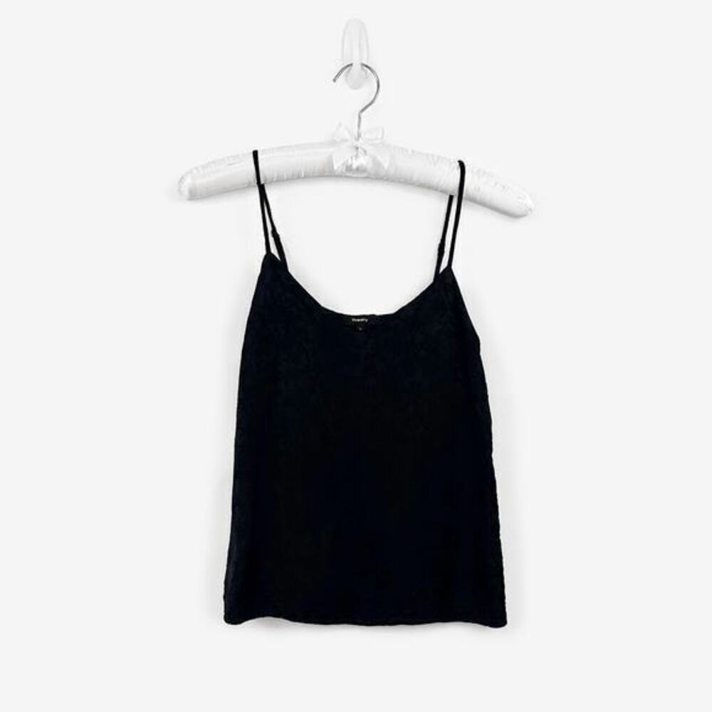 Theory Sakshee‎ NL Cami Top Ivy Jacquard Wash Size P Black Quiet Luxury Evening